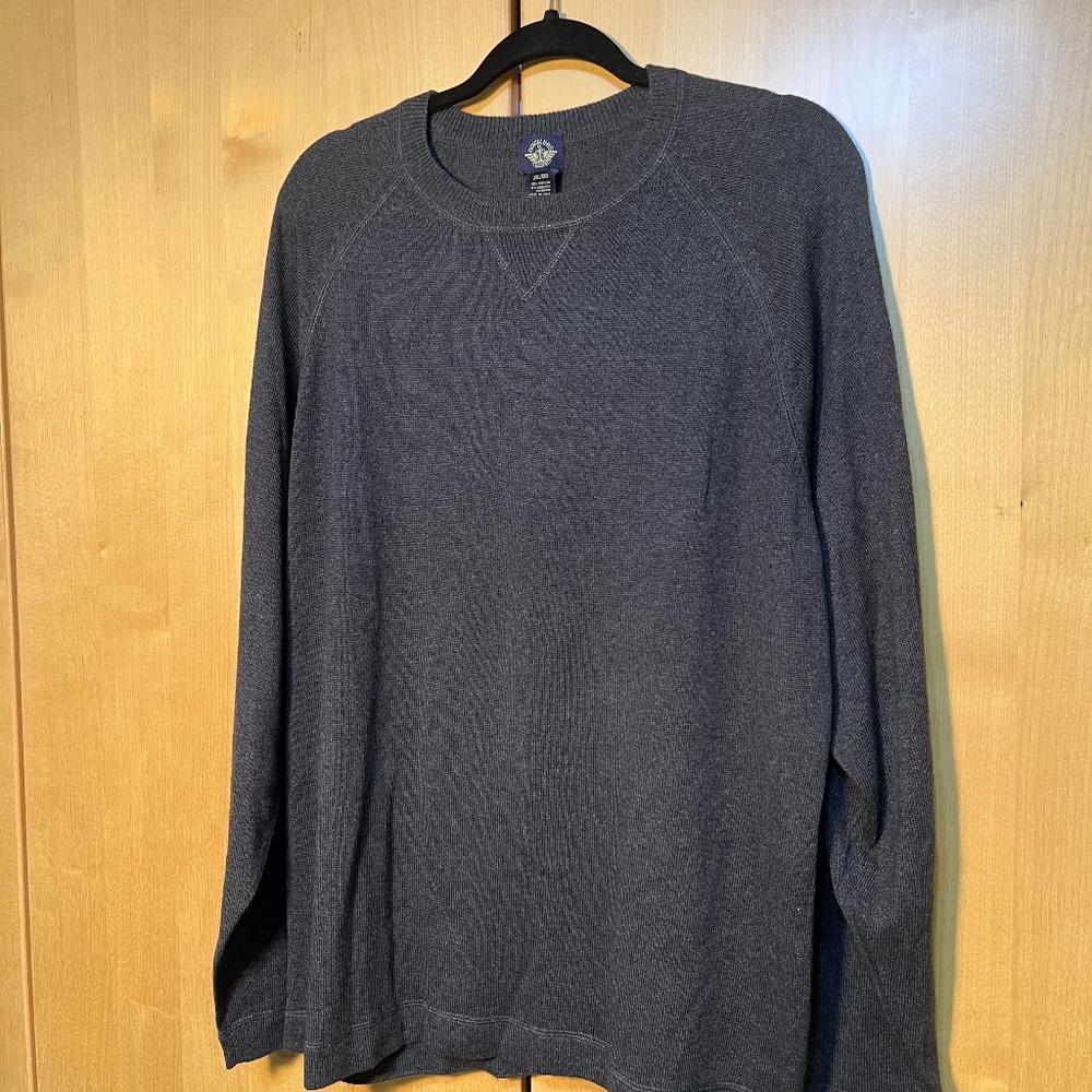 Men's Long Sleeve Charcoal Gray Sweater Size XXL Dockers Silk/cashmere blend